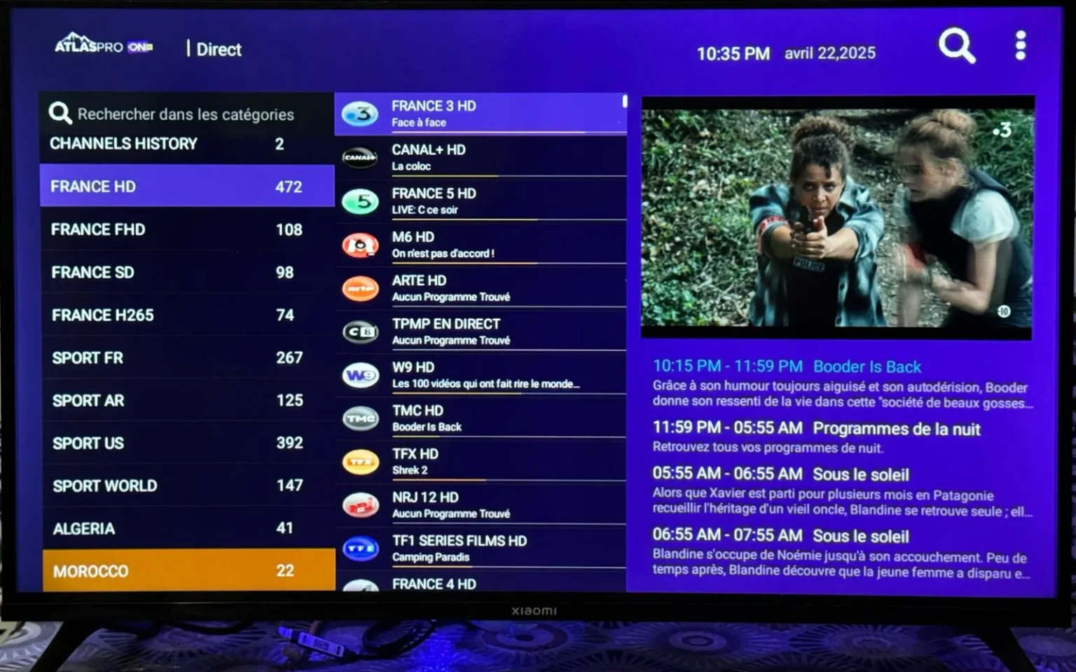 atlas pro sur la tv Lg et Samsung