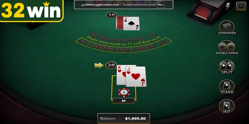 Blackjack 32WIN là phiên bản trực tuyến hiện đại của trò chơi xì dách