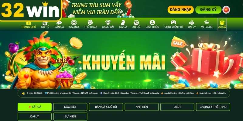 Khuyến mãi thưởng nạp 100% cực kỳ hấp dẫn tại nhà cái 32WIN